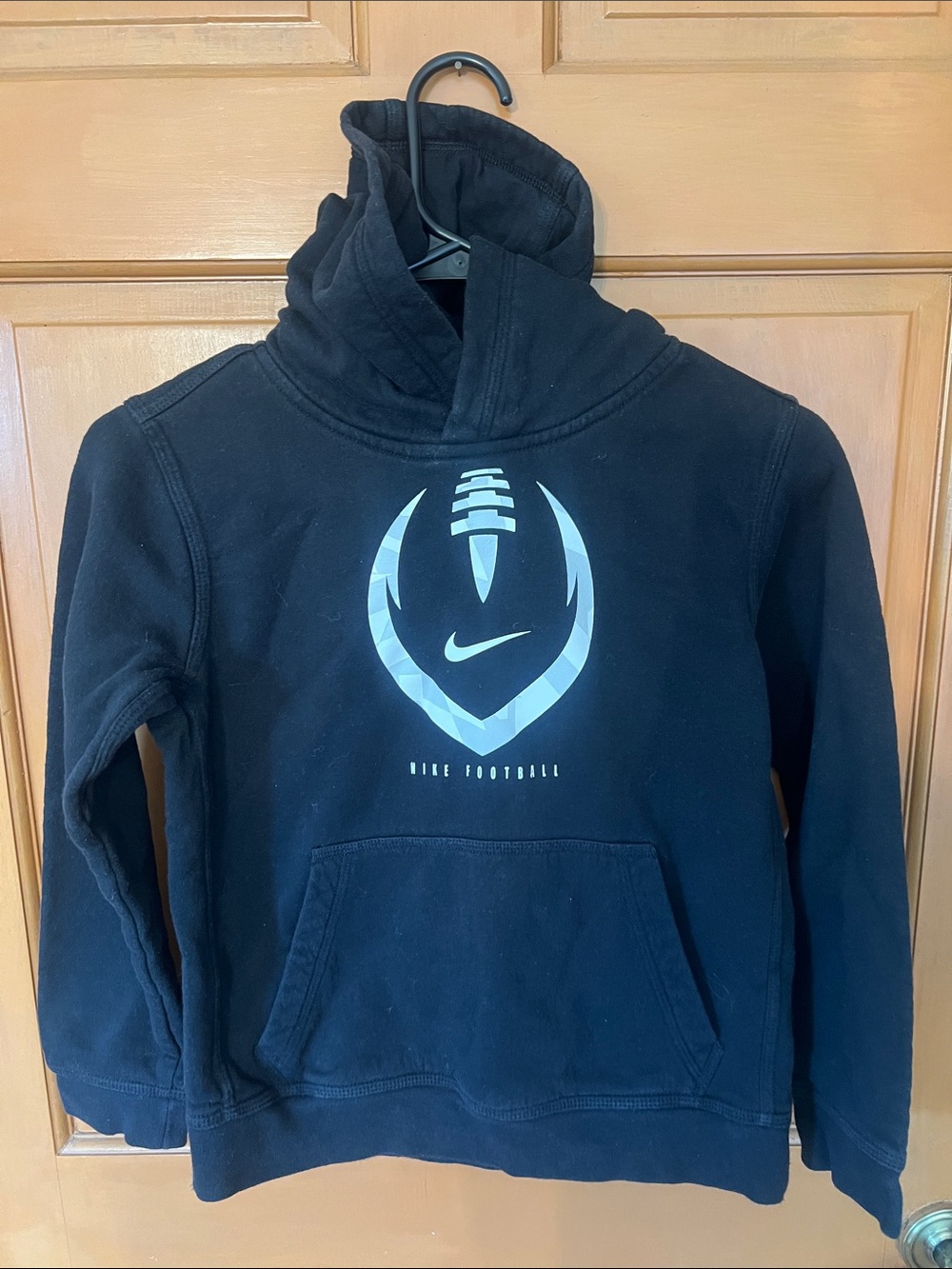 Nike Black Hoodie with white Football Graphic